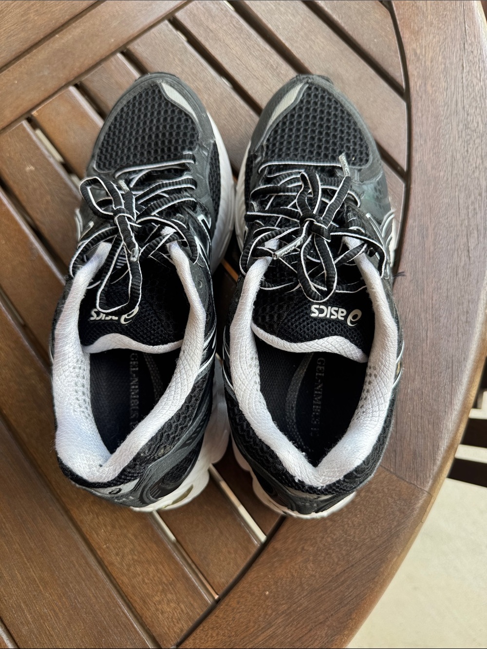 Asics Black and White Mesh Running Shoes